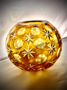 Rose Bowl Star & Eye Amber 6 inch