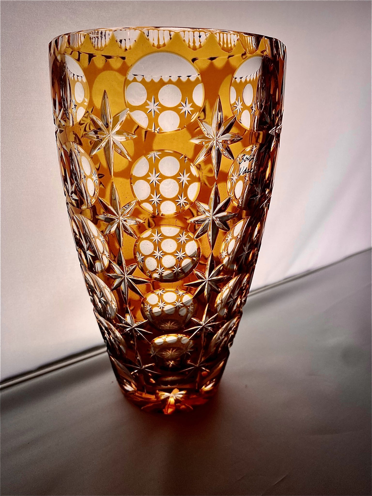 Barrel Vase Star & Eye Amber
