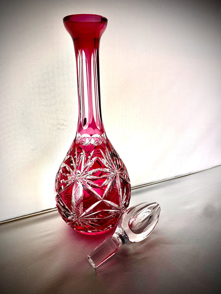Butterfly Cordial Decanter Gold Ruby
