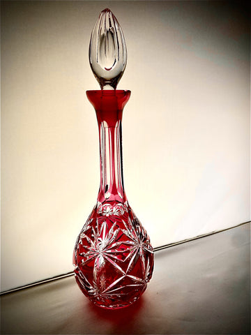 Butterfly Cordial Decanter Gold Ruby